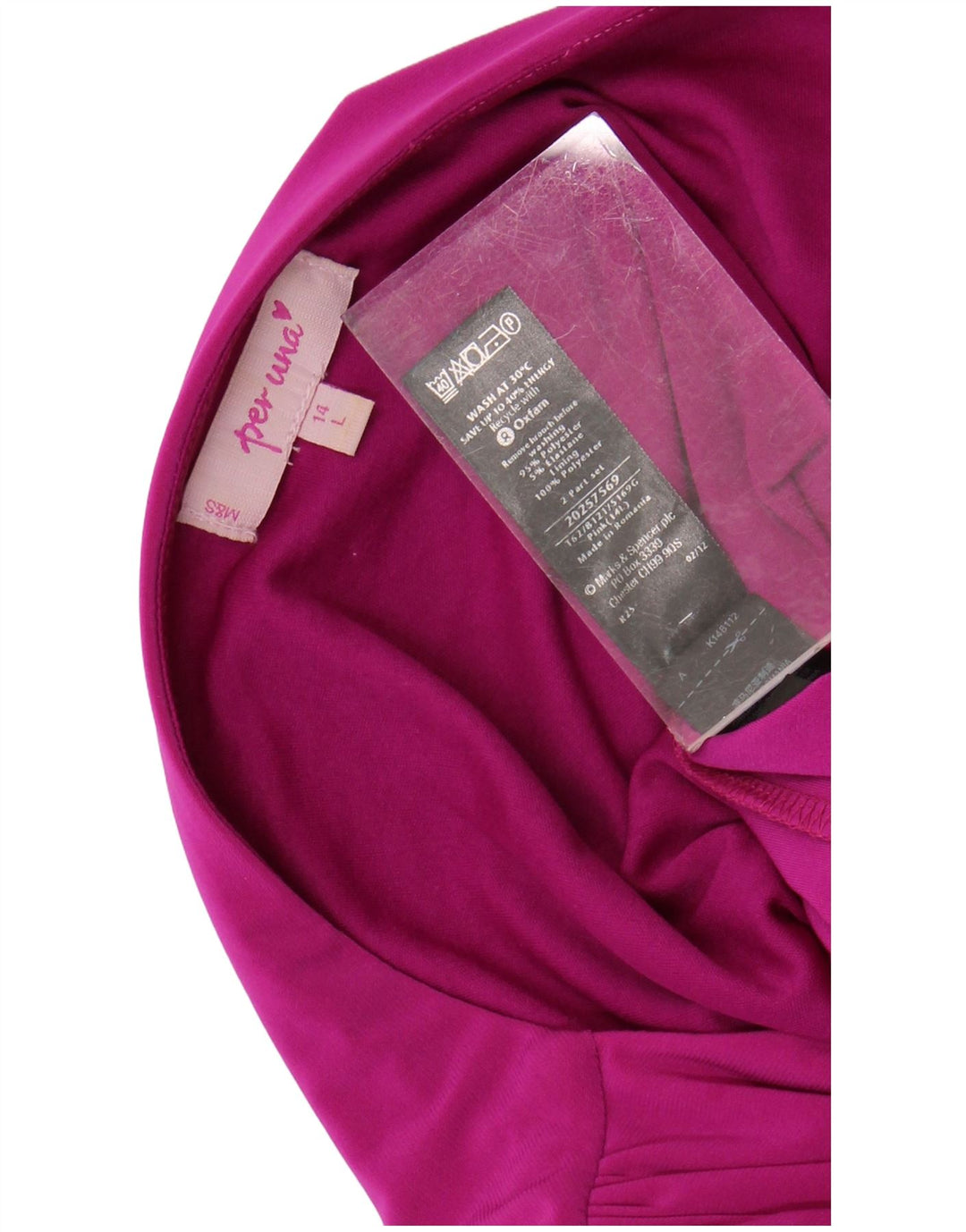 PER UNA Womens 3/4 Sleeve Sheath Dress UK 14 Large Pink Polyester
