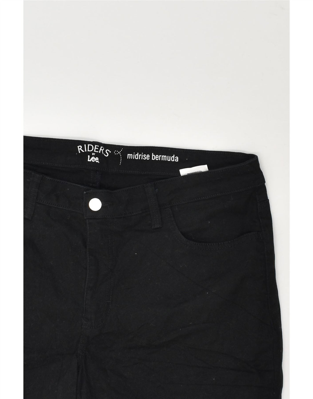 LEE Womens Mid Rise Bermuda Shorts US 14 XL W34  Black Cotton | Vintage Lee | Thrift | Second-Hand Lee | Used Clothing | Messina Hembry 