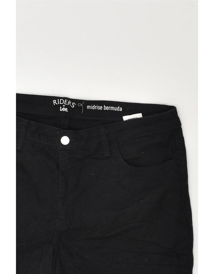 LEE Womens Mid Rise Bermuda Shorts US 14 XL W34  Black Cotton | Vintage Lee | Thrift | Second-Hand Lee | Used Clothing | Messina Hembry 
