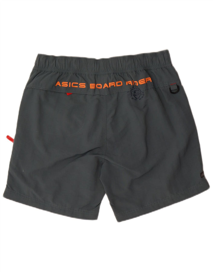 ASICS Mens Graphic Swimming Shorts Large  Navy Blue Colourblock Nylon