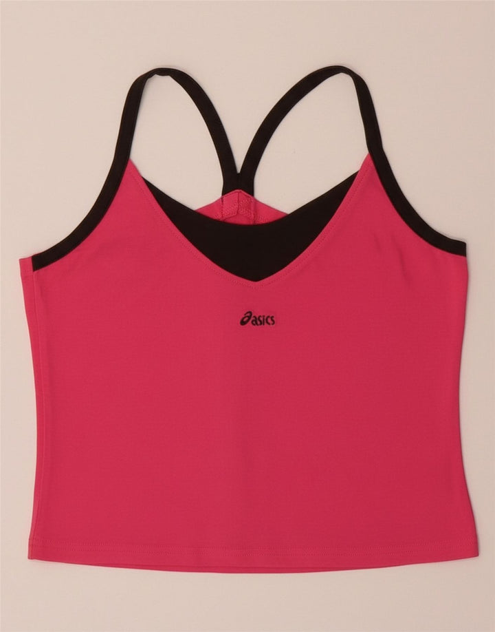 ASICS Womens Crop Cami Top UK 12 Medium Pink Cotton Vintage Asics and Second-Hand Asics from Messina Hembry 