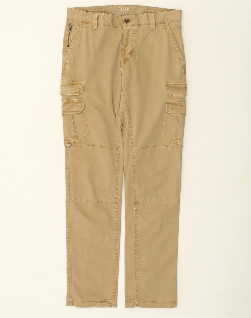 EXTREME Mens Slim Cargo Trousers W33 L33  Beige Cotton | Vintage Extreme | Thrift | Second-Hand Extreme | Used Clothing | Messina Hembry 