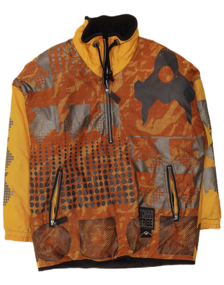 Tokka Tribe Mens Pullover Windbreaker Jacket UK 38 Medium Yellow Geometric
