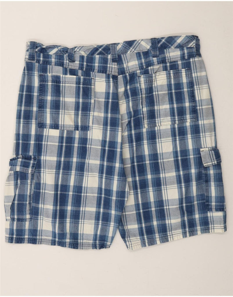 WRANGLER Mens Cargo Shorts W40 XL Blue Check Cotton Vintage Wrangler and Second-Hand Wrangler from Messina Hembry 