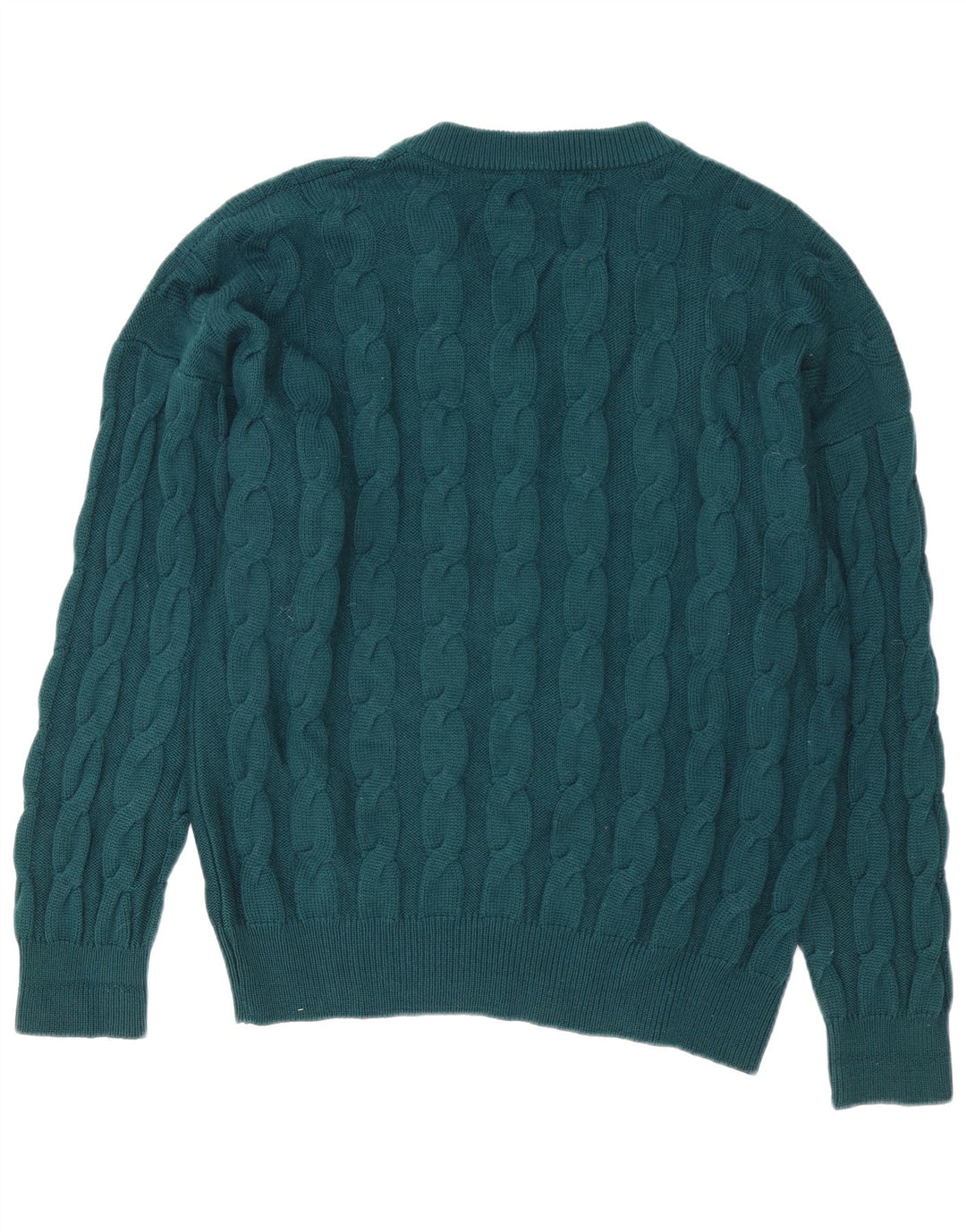 Fila Mens V-Neck Jumper Sweater IT 52 Large Green Virgin Wool