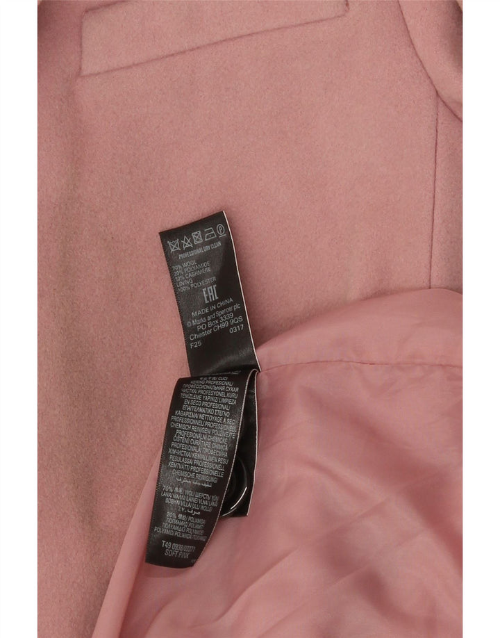 Zara Womens Overcoat UK 12 Medium  Pink Wool