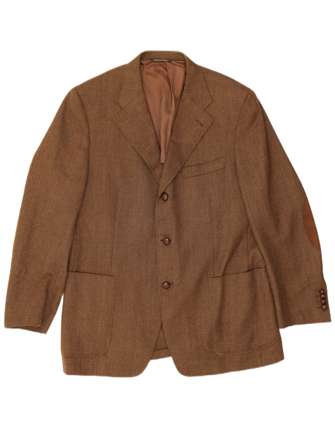 Canali Mens 3 Button Blazer Jacket IT 54 2XL Brown Virgin Wool