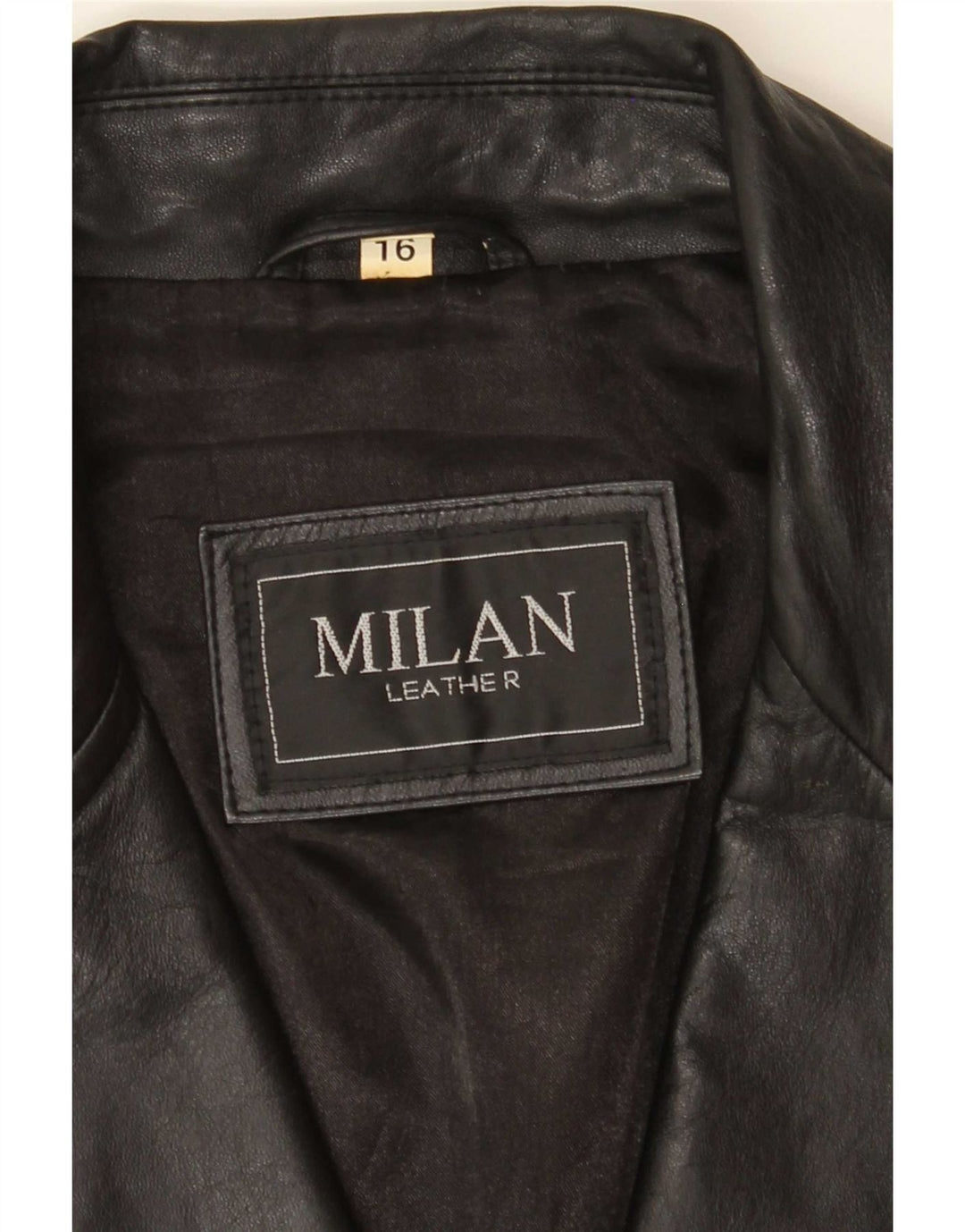 Milan Womens 2 Button Leather Blazer Jacket UK 16 Large Black