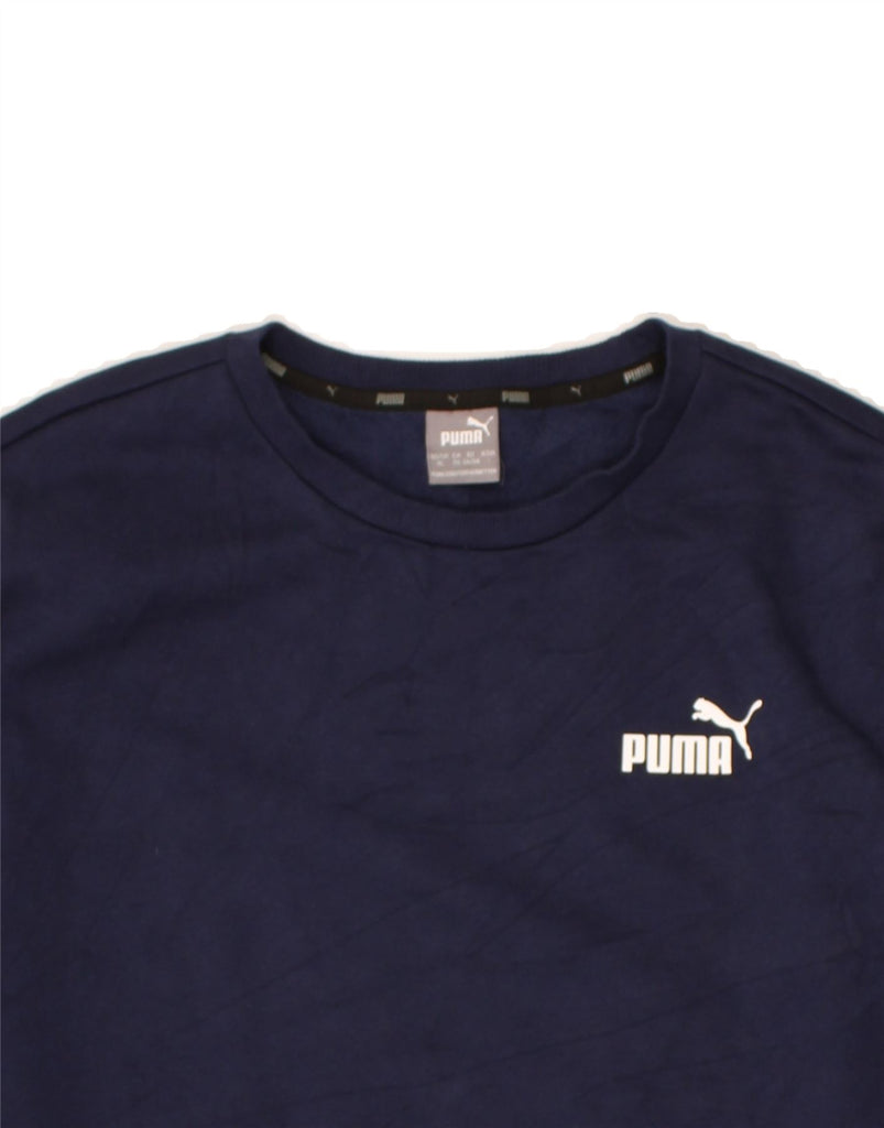 PUMA Mens Sweatshirt Jumper XL Navy Blue Cotton | Vintage Puma | Thrift | Second-Hand Puma | Used Clothing | Messina Hembry 