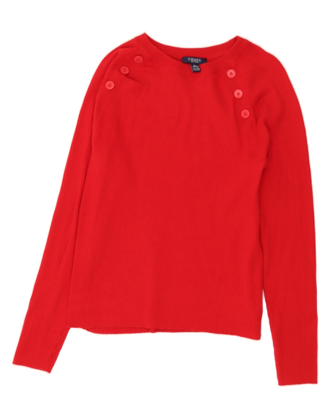 CHAPS Womens Crew Neck Jumper Sweater UK 14 Large Red Cotton Vintage Chaps and Second-Hand Chaps from Messina Hembry 