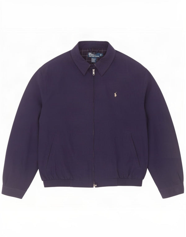 Polo Ralph Lauren Mens Bomber Jacket UK 40 Large Navy Blue Polyester