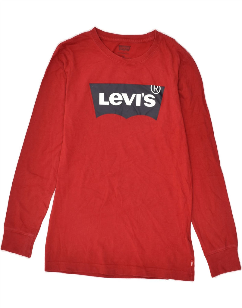 LEVI'S Boys Graphic Top Long Sleeve 13-14 Years Red Cotton | Vintage Levi's | Thrift | Second-Hand Levi's | Used Clothing | Messina Hembry 