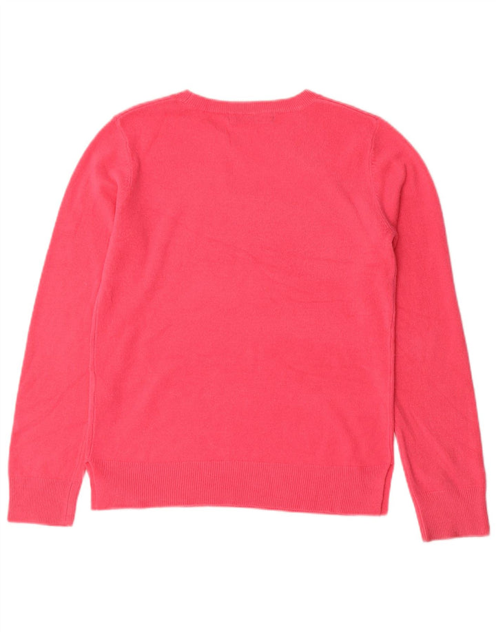 Marks & Spencer Womens Crew Neck Jumper Sweater UK 8 Small Pink Acrylic