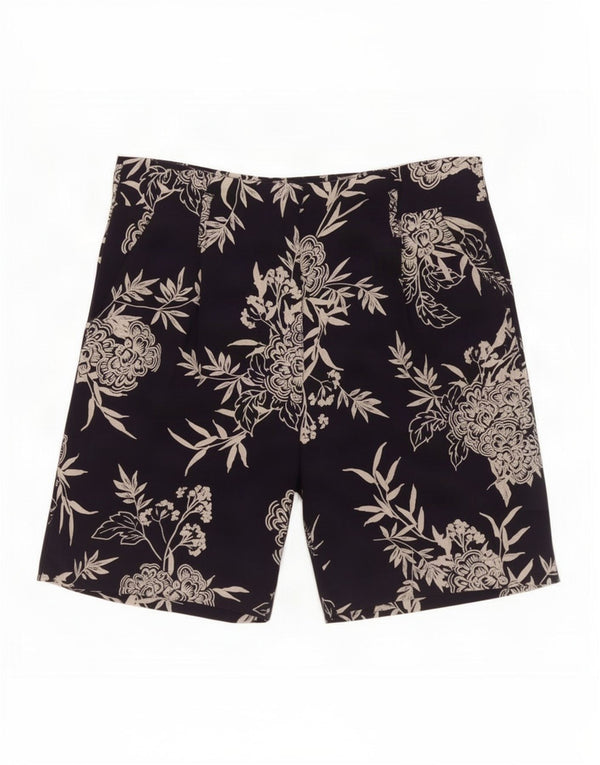 Marks & Spencer Womens Chino Shorts UK 14 Large W32 Navy Blue Floral