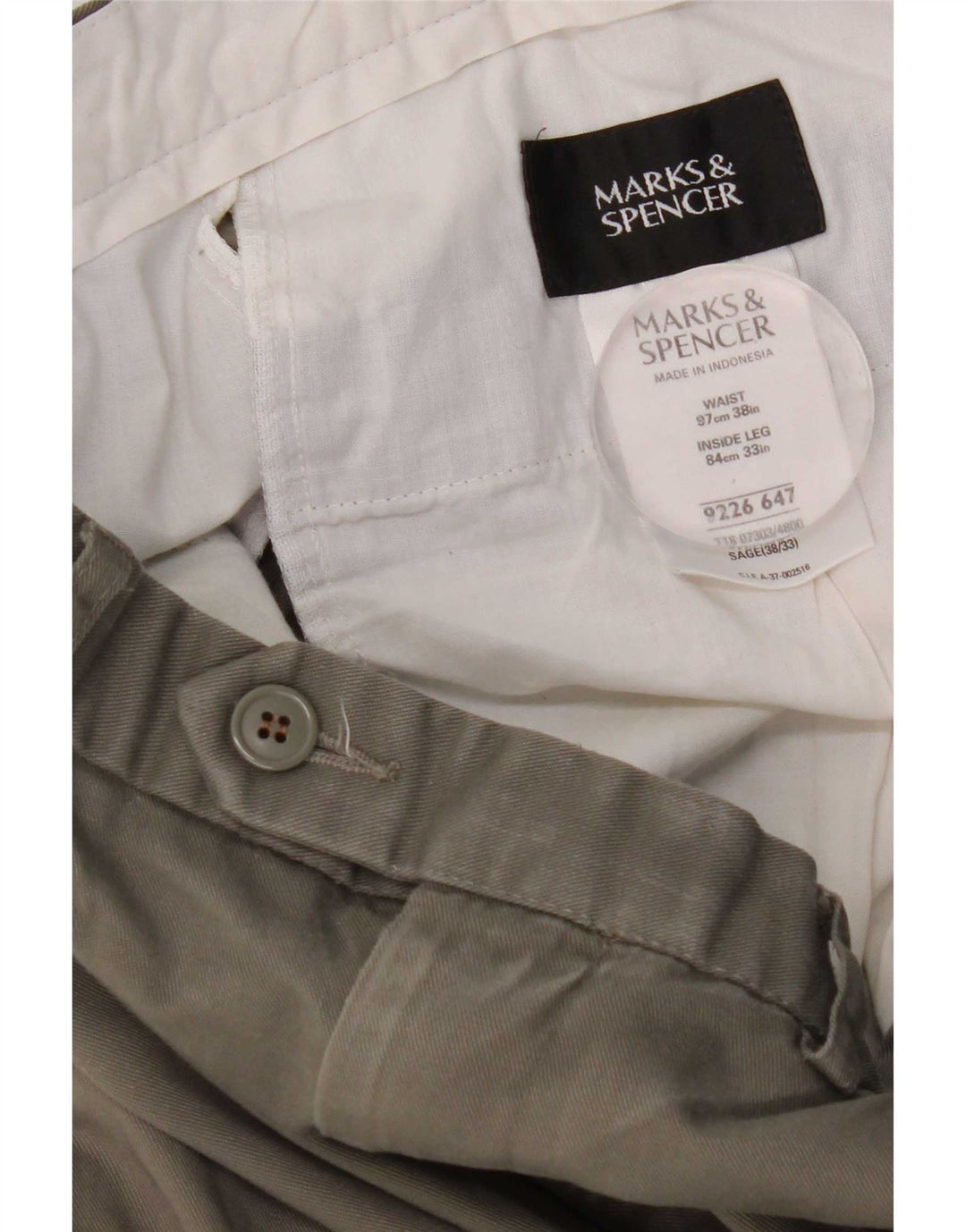 Marks & Spencer Mens Pegged Suit Trousers W38 L33 Khaki Polyester