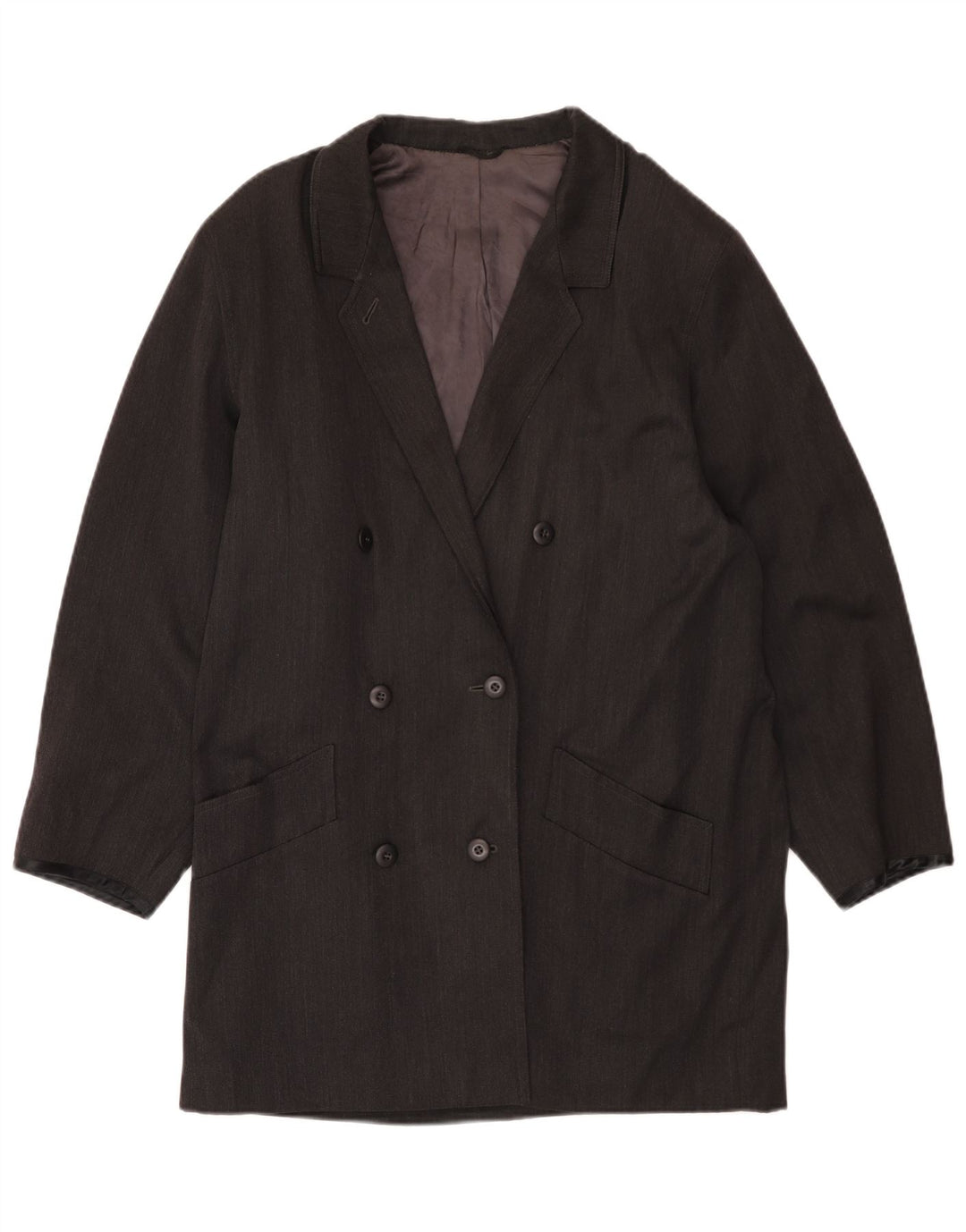 Sportmax Womens Double Breasted Coat UK 14 Medium Grey