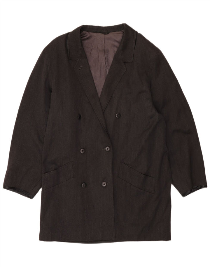 Sportmax Womens Double Breasted Coat UK 14 Medium Grey
