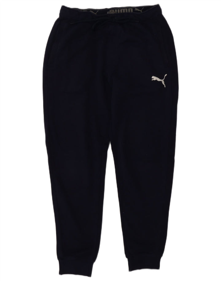 Puma Mens Tracksuit Trousers Joggers Small  Navy Blue Cotton