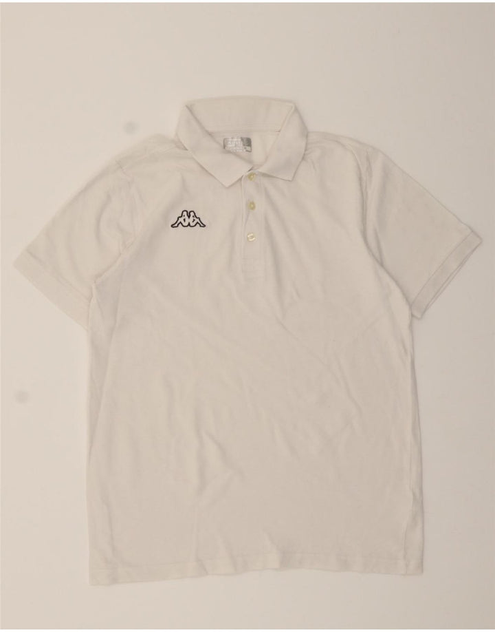 KAPPA Mens Polo Shirt Large White Cotton Vintage Kappa and Second-Hand Kappa from Messina Hembry 