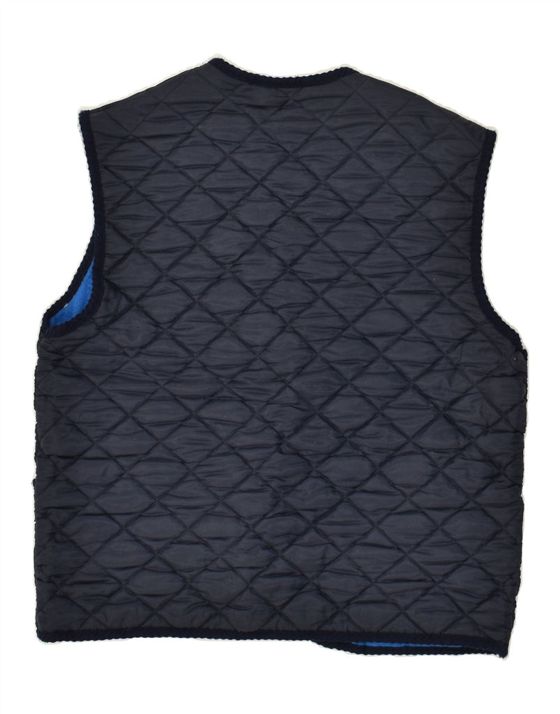 VINTAGE Mens Quilted Gilet UK 40 Large Navy Blue Polyamide Vintage Vintage and Second-Hand Vintage from Messina Hembry 