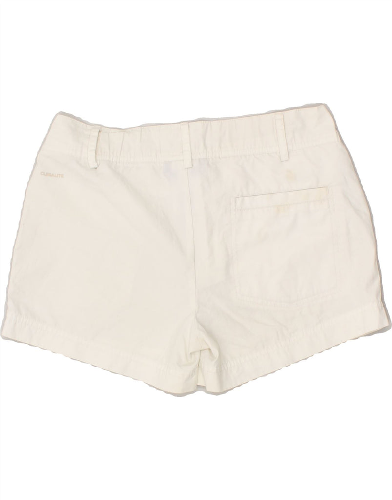 ADIDAS Womens Sport Shorts UK 8 Small Off White Polyester | Vintage Adidas | Thrift | Second-Hand Adidas | Used Clothing | Messina Hembry 