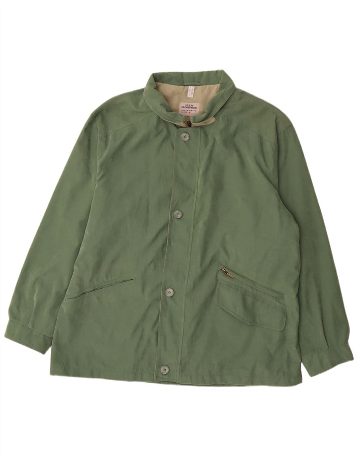 Vintage Mens Utility Jacket UK 50 5XL Green Polyester