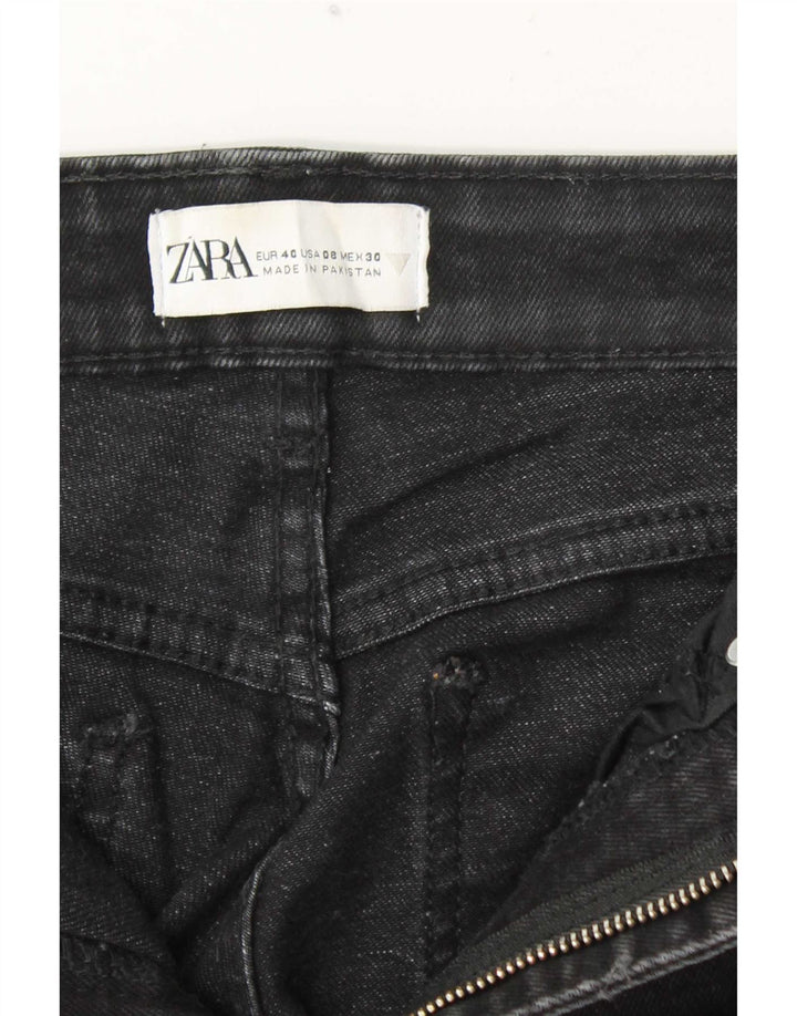 Zara Womens Cropped Jeans EU 40 Medium W30 L24 Black