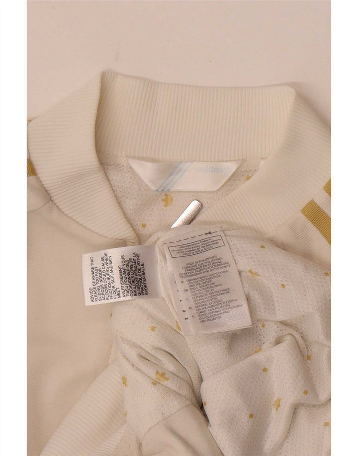 Adidas Womens Tracksuit Top Jacket EU 36 Small White Polyamide