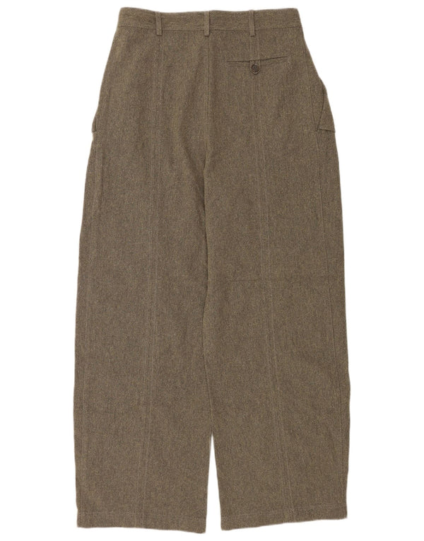 Zara Mens Pegged Suit Trousers Small W29 L29 Khaki Cotton