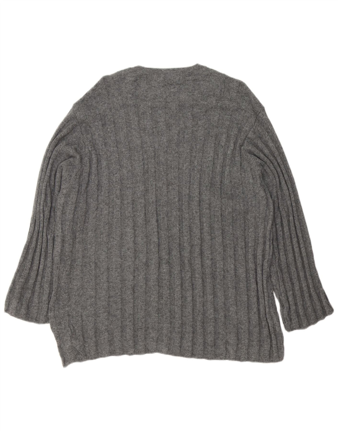 Zara Womens Longline Oversized Crew Neck Jumper Sweater UK 16 Large Grey