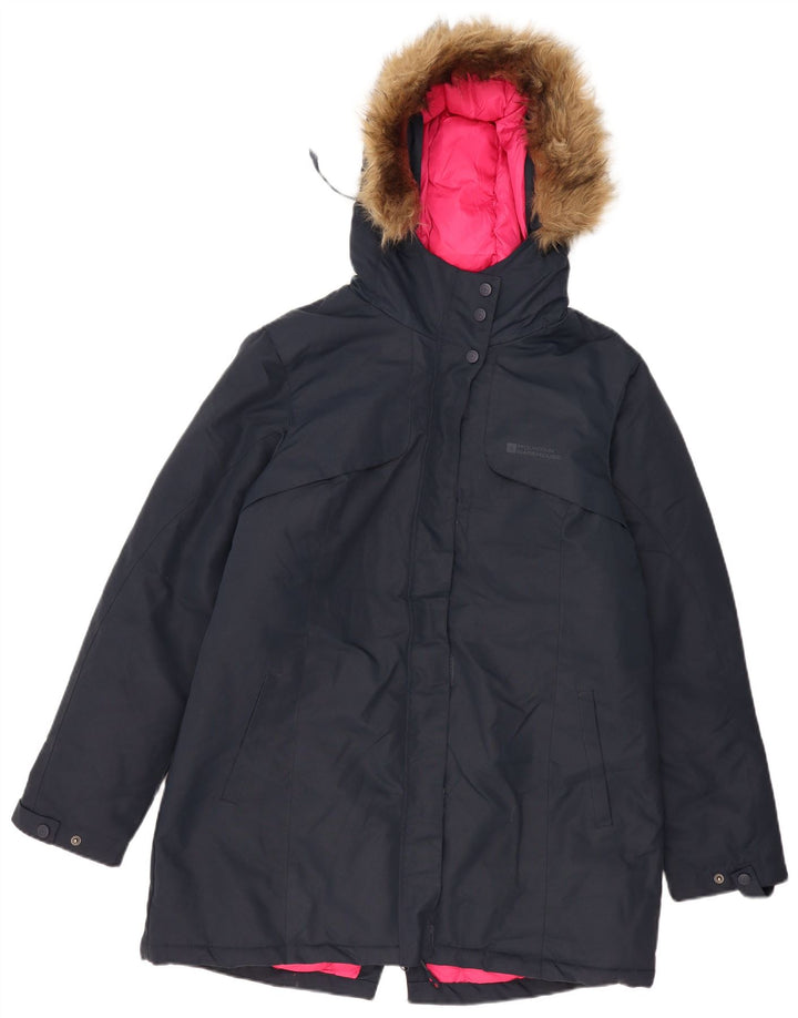 MOUNTAIN WAREHOUSE Womens Hooded Parka Jacket UK 14 Large Navy Blue