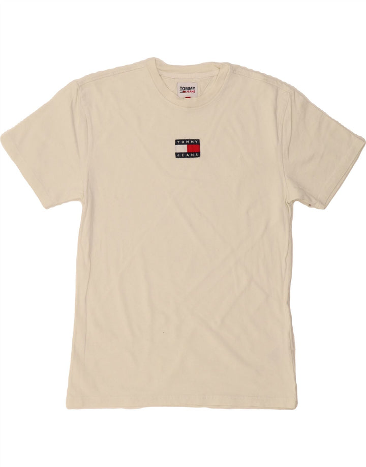 TOMMY HILFIGER Mens T-Shirt Top Small White Cotton Vintage Tommy Hilfiger and Second-Hand Tommy Hilfiger from Messina Hembry 