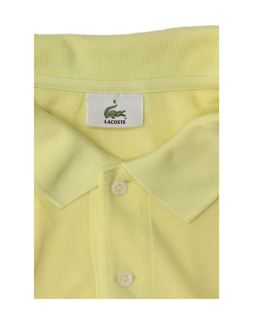 LACOSTE Mens Polo Shirt Size 6 XL Yellow Cotton