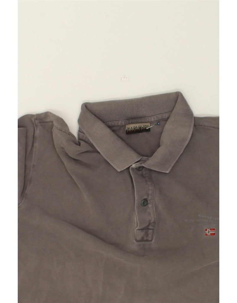 NAPAPIJRI Mens Polo Shirt Medium Grey | Vintage Napapijri | Thrift | Second-Hand Napapijri | Used Clothing | Messina Hembry 