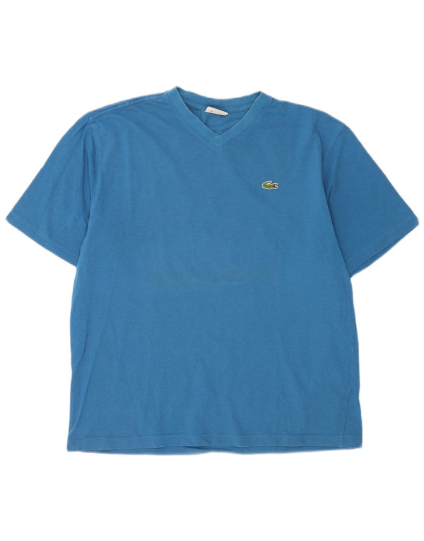 Lacoste Mens T-Shirt Top Size 5 Large Blue Cotton
