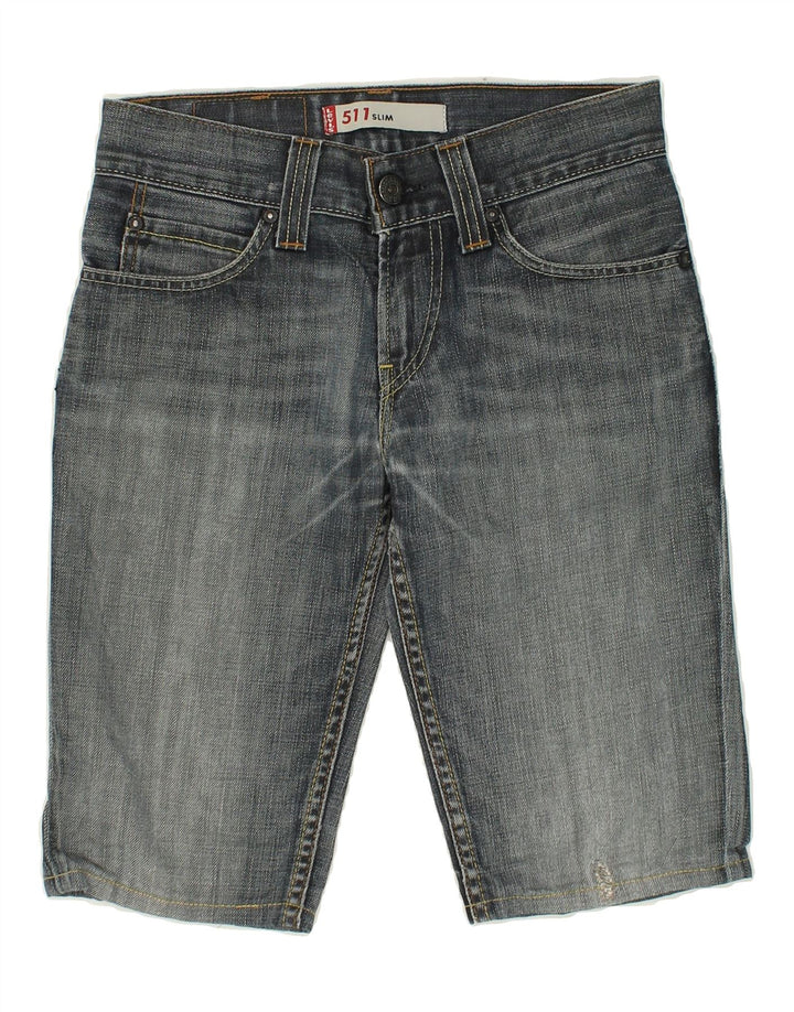 LEVI'S Womens 511 Slim Denim Shorts W29 Medium Blue Cotton | Vintage Levi's | Thrift | Second-Hand Levi's | Used Clothing | Messina Hembry 