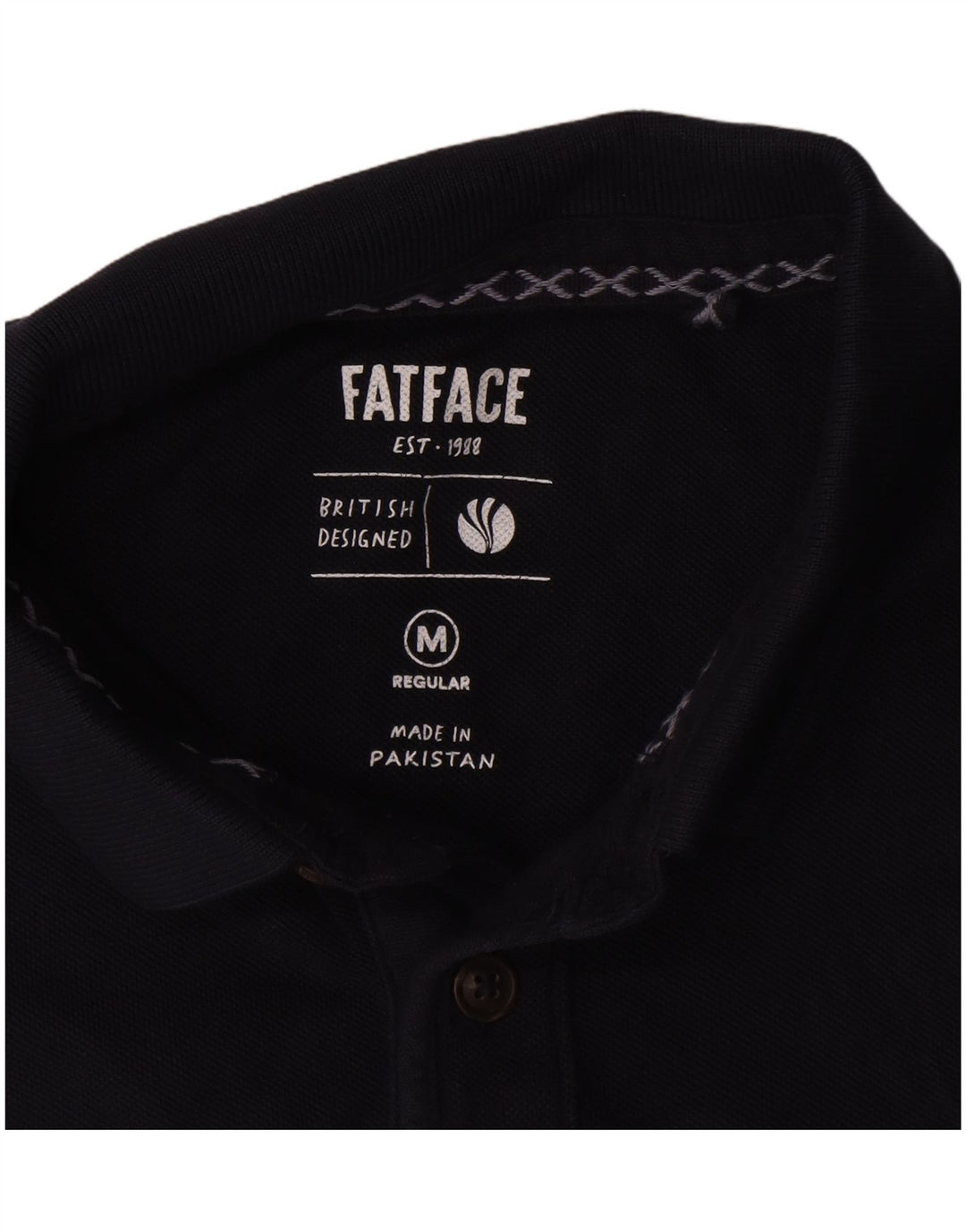 Fat Face Mens Regular Polo Shirt Medium Navy Blue Cotton