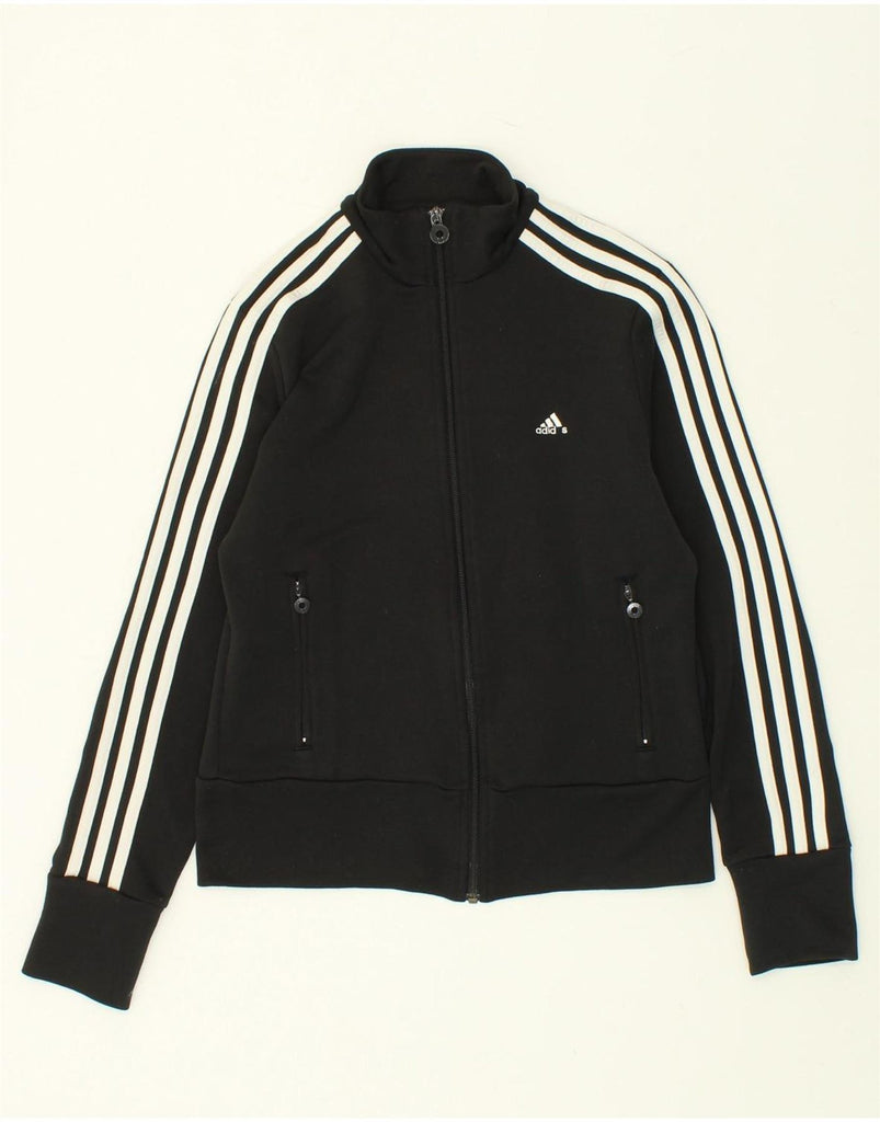 ADIDAS Womens Tracksuit Top Jacket UK 14 Medium Black Vintage Adidas and Second-Hand Adidas from Messina Hembry 