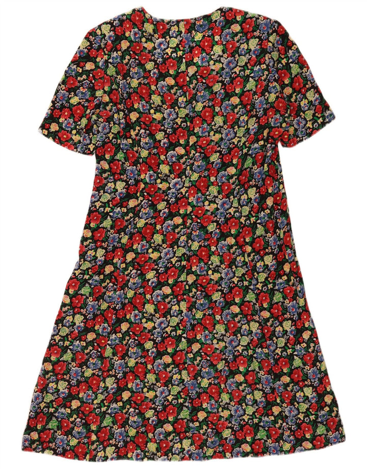 Vintage Womens A-Line Dress UK 14 Medium Multicoloured Floral