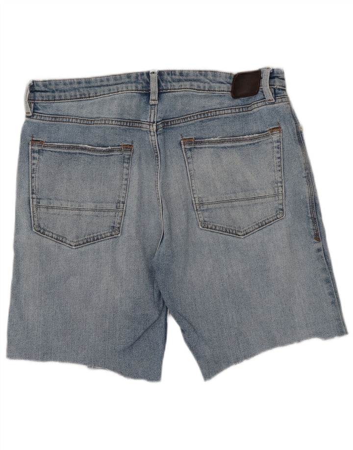 Marks & Spencer Mens Denim Shorts W34 Large Blue Cotton