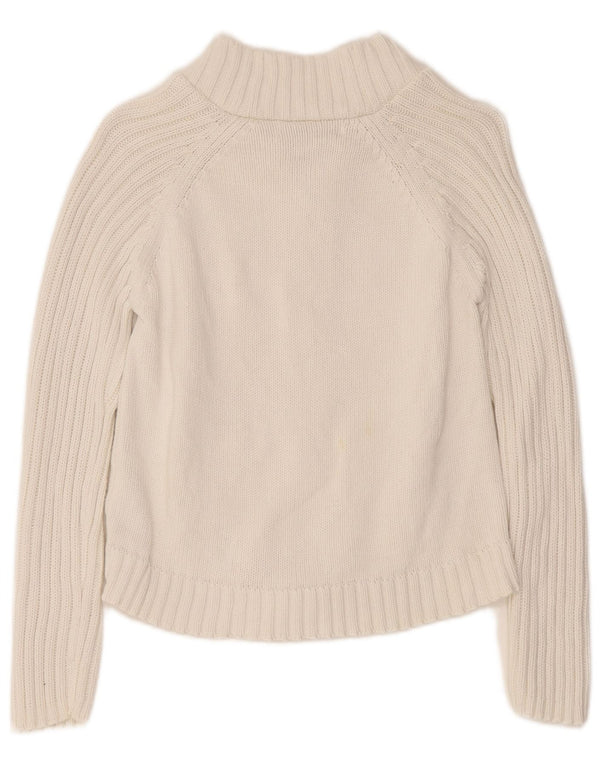 Zara Womens Trafaluc Crop Full Zip Cardigan Sweater UK 14 Large White