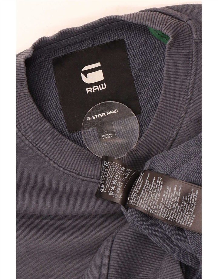 G-Star Mens Military Sweatshirt Jumper Large Navy Blue Cotton