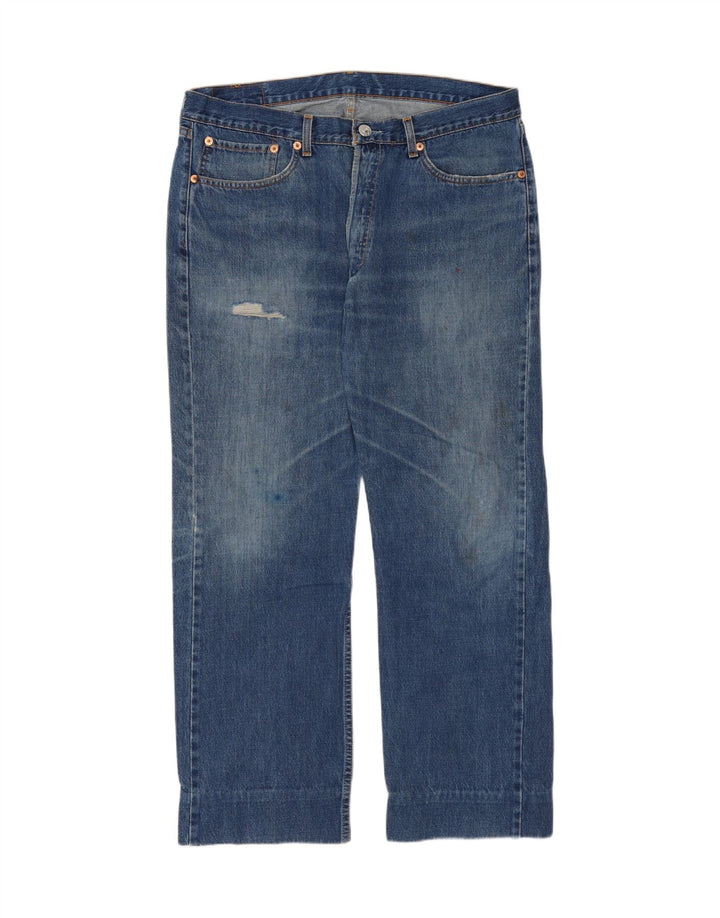 LEVI'S Mens Distressed Straight Jeans W38 L29 Blue Cotton Vintage Levi's and Second-Hand Levi's from Messina Hembry 
