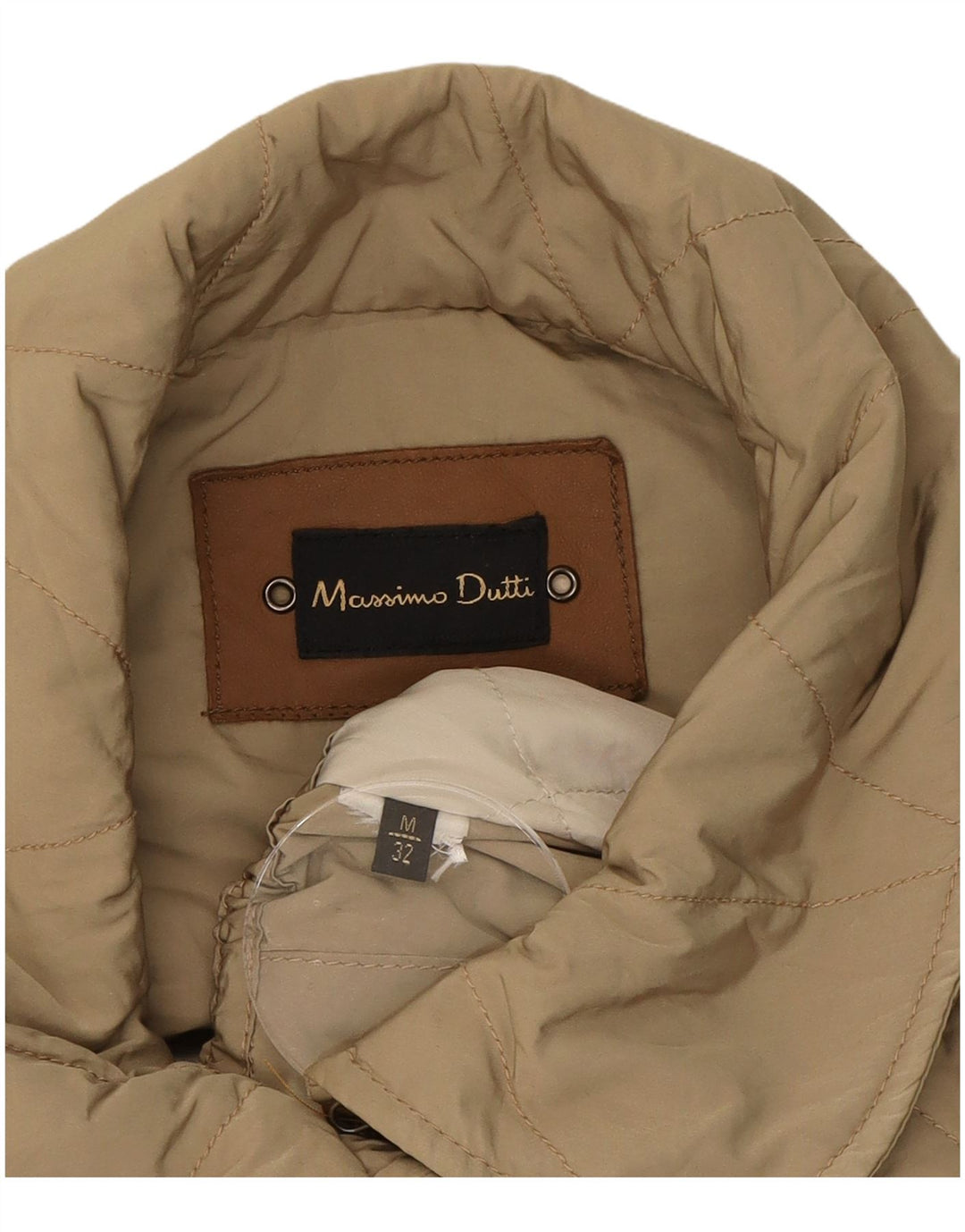 MASSIMO DUTTI Womens Quilted Gilet UK 12 Medium Beige