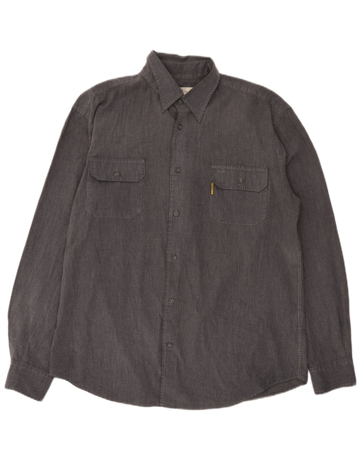 Armani Jeans Mens Shirt XL Grey Polyester