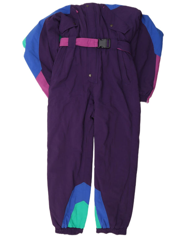 Marlboro Mens Hooded Ski Jumpsuit EU 50 Medium Purple Colourblock Cotton