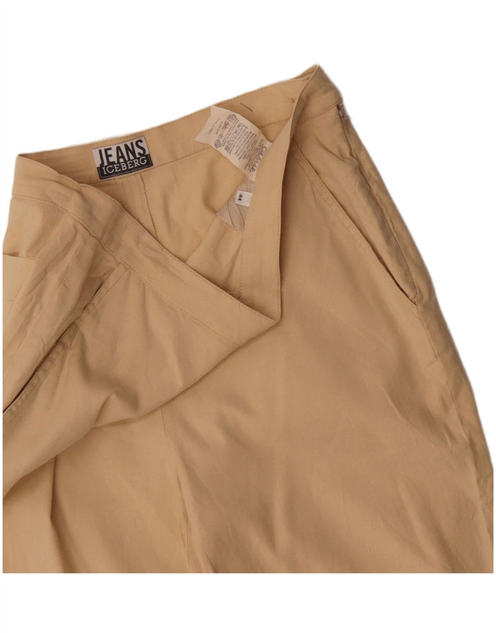 Iceberg Womens Capri Trousers IT 44 Medium W30 L19 Beige Linen