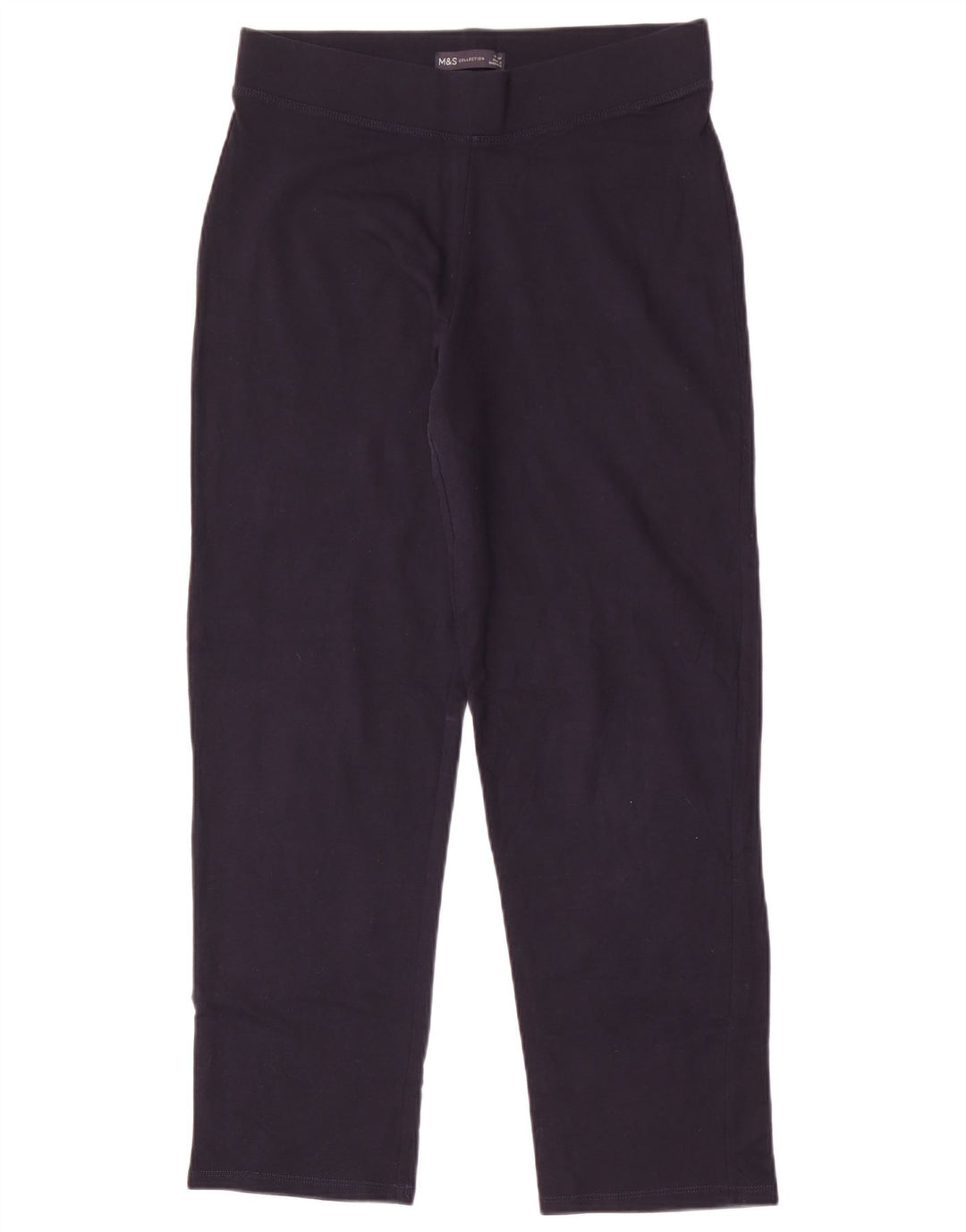 Marks & Spencer Womens Tracksuit Trousers UK 12 Medium Navy Blue Cotton