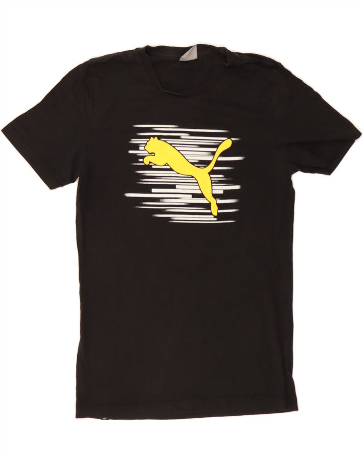 PUMA Mens Graphic T-Shirt Top Small Black Vintage Puma and Second-Hand Puma from Messina Hembry 