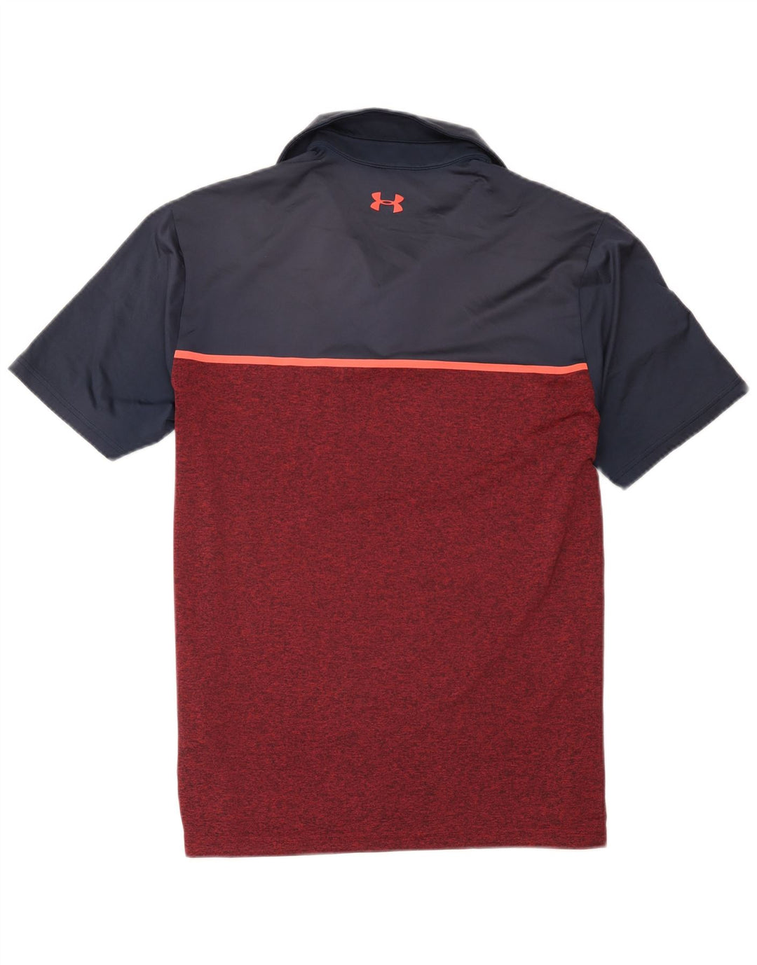 Under Armour Mens Polo Shirt Large Burgundy Colourblock Polyester